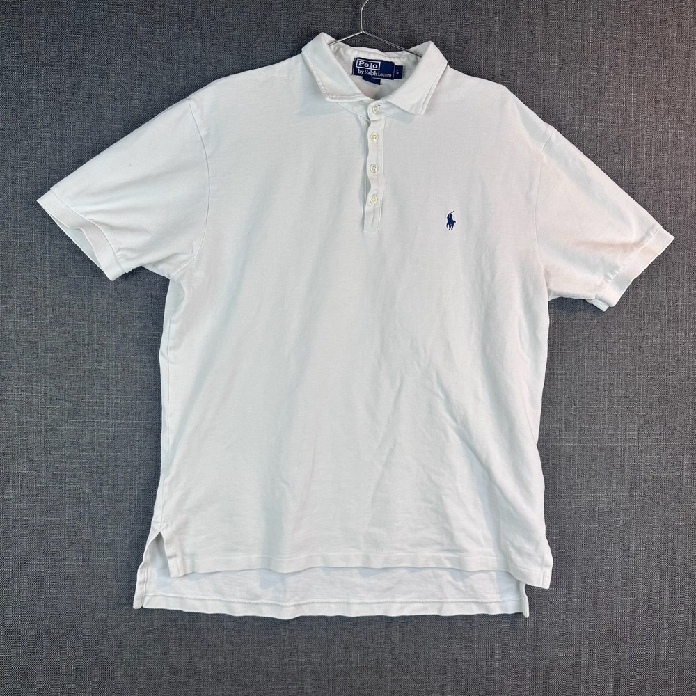 Polo Ralph‎ Lauren White Classic Fit Short Sleeve Polo Shirt Mens Large